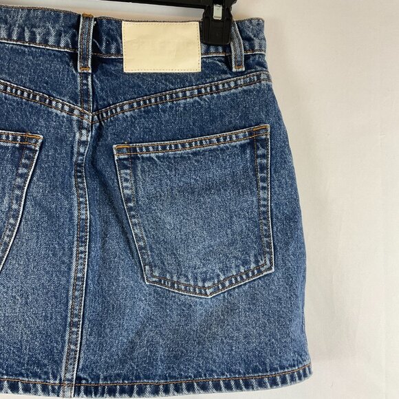 GRLFRND Mini Skirt Regular 26 Blue Denim Slits - Picture 7 of 9